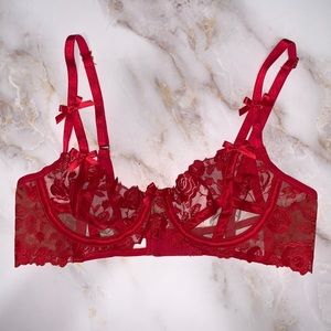 For love and lemons rose petal bra in red